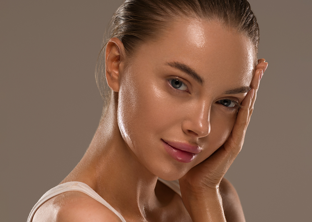 Beautiful woman face with healthy fresh skin